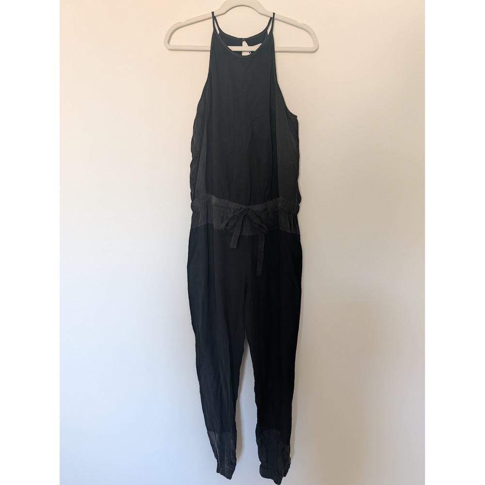 Young‎ Fabulous Broke Womens M Black Halter Jogger Drawstring Open Back Jumpsuit